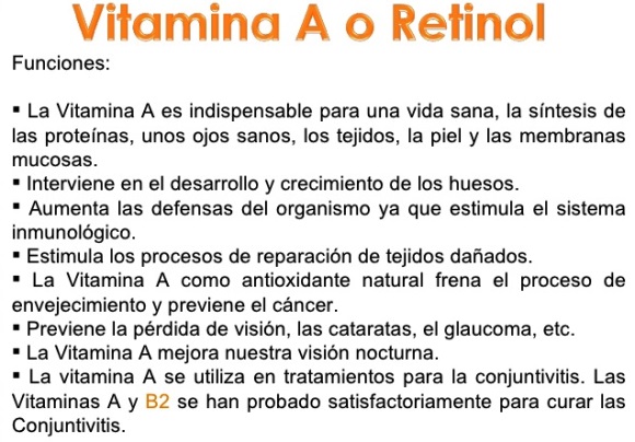 ¿Qué función tiene la vitamina A?