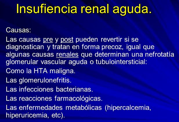 Causas de la insuficiencia renal aguda