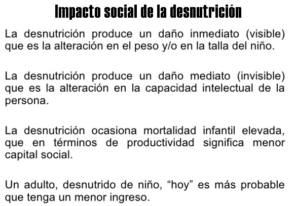Impacto social de la desnutrición
