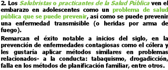 Puntos de vista del embarazo adolescente